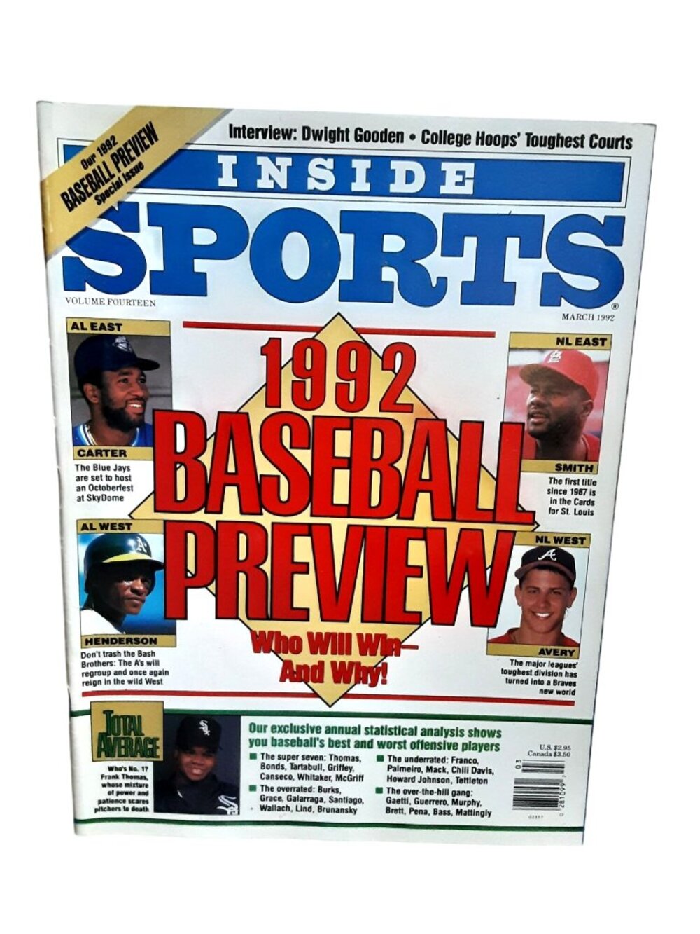 March 1992 Inside Sports Magazine 1992 Baseball Preview Decor